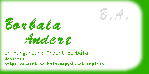 borbala andert business card